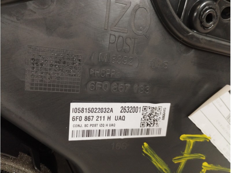 Recambio de guarnecido puerta trasera izquierda para seat arona xperience referencia OEM IAM 6F0867133  