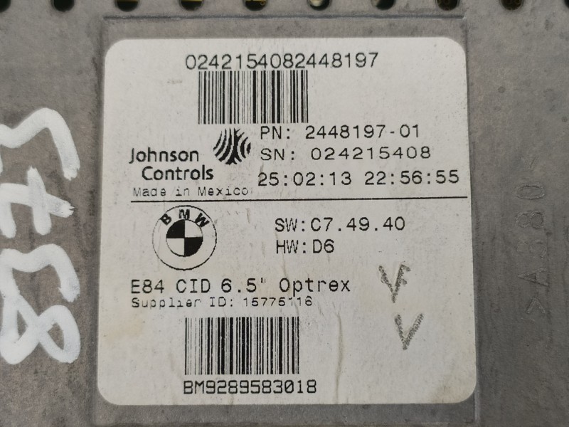 Recambio de sistema navegacion gps para bmw x1 (e84) sdrive 18d referencia OEM IAM 9289583 9289583018 2448197