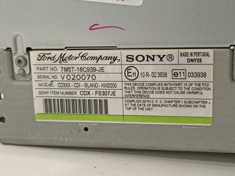Recambio de sistema audio / radio cd para ford focus berlina (cap) ambiente (d) referencia OEM IAM VP6M2F18C821AG  