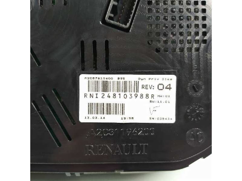 Recambio de cuadro instrumentos para renault megane iii berlina 5 p gt-style referencia OEM IAM 248103988R  