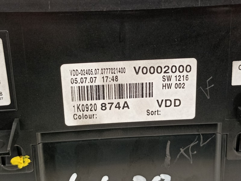 Recambio de cuadro instrumentos para volkswagen golf plus (5m1) highline referencia OEM IAM 1K0920874A  