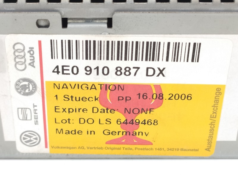 Recambio de sistema navegacion gps para audi a8 (4e2) 4.2 quattro l referencia OEM IAM 4E0919887C 4E0910887L 