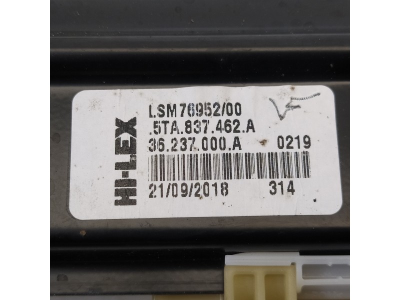 Recambio de elevalunas delantero derecho para volkswagen touran (5t1) advance bmt referencia OEM IAM 5TA837462A  