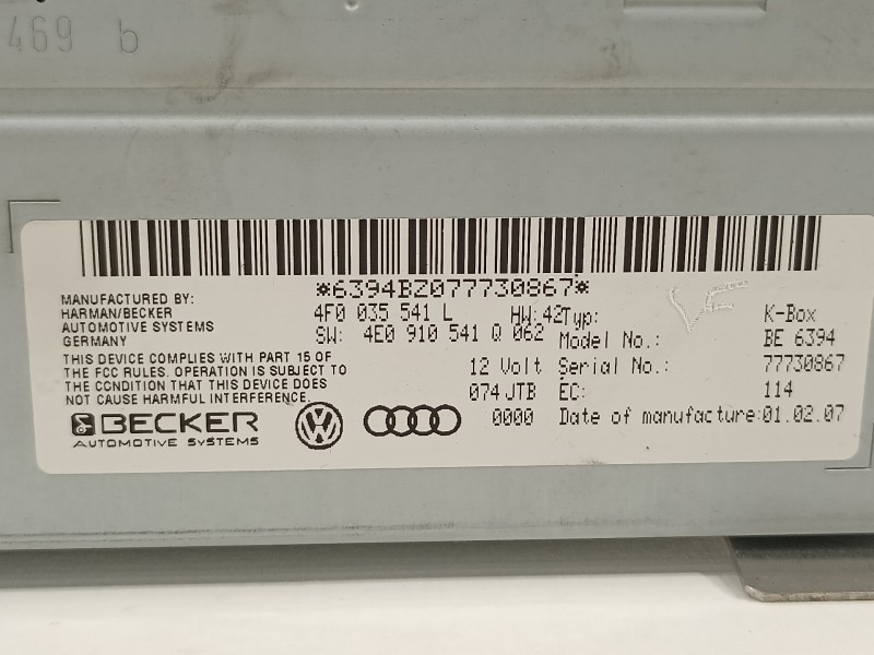 Recambio de sistema audio / radio cd para audi s6 berlina (4f2) 5.2 referencia OEM IAM 4F0035541L 4E0910541Q 