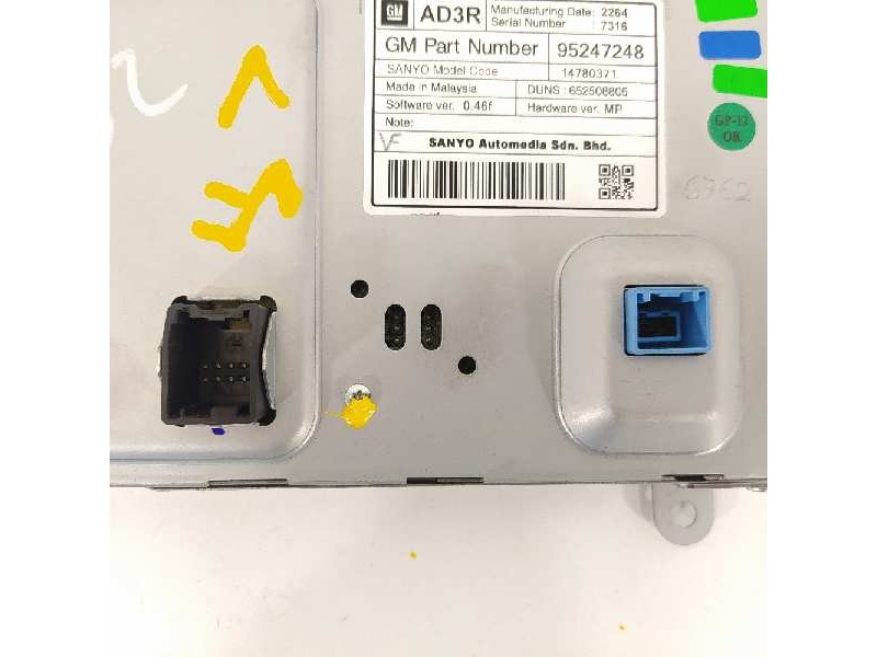 Recambio de pantalla multifuncion para opel zafira tourer excellence referencia OEM IAM 95247248 14780371 652508805