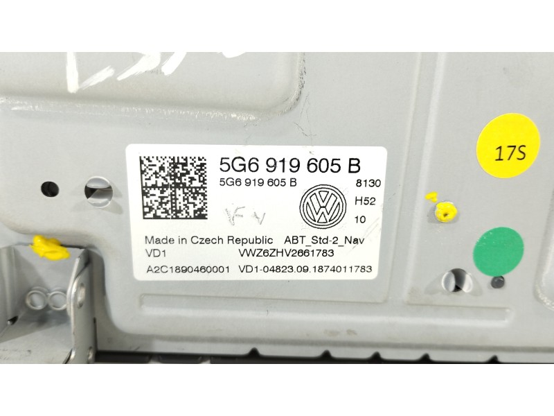 Recambio de pantalla multifuncion para volkswagen touran (5t1) advance bmt referencia OEM IAM 5G6919605B A2C1890460001 
