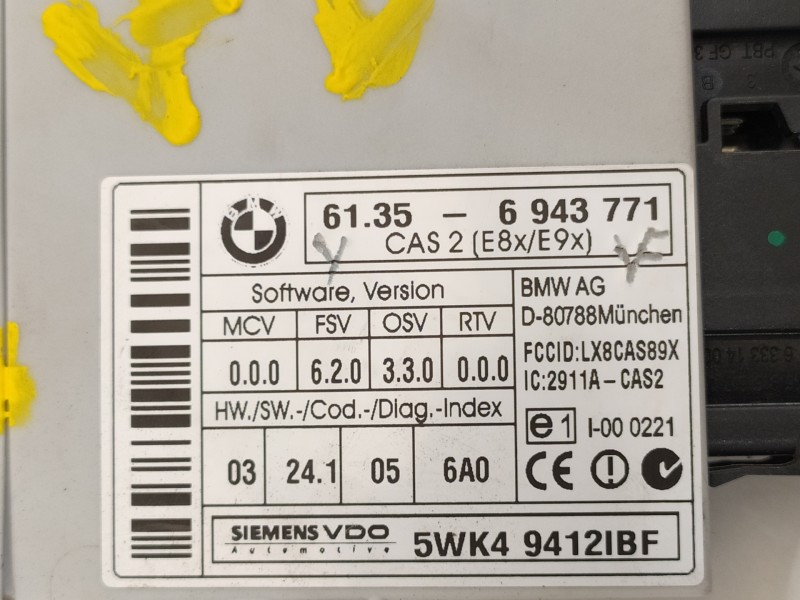 Recambio de modulo electronico para bmw serie 3 berlina (e90) 320d referencia OEM IAM 61356943771 5WK49412IBF 