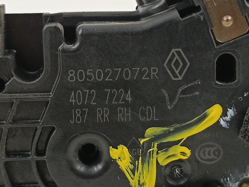 Recambio de cerradura puerta trasera derecha para renault captur limited referencia OEM IAM 805027072R  