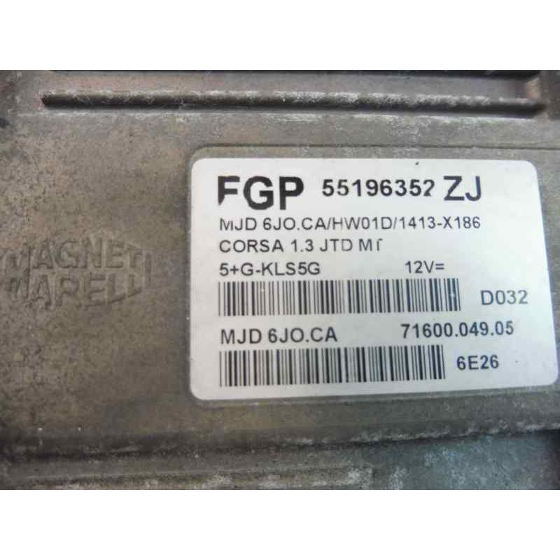 Recambio de centralita motor uce para opel corsa c silverline referencia OEM IAM 55196352ZJ 7160004905 