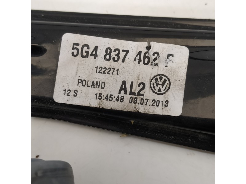 Recambio de elevalunas delantero derecho para volkswagen golf vii lim. edition bluemotion referencia OEM IAM 5G4837462F  