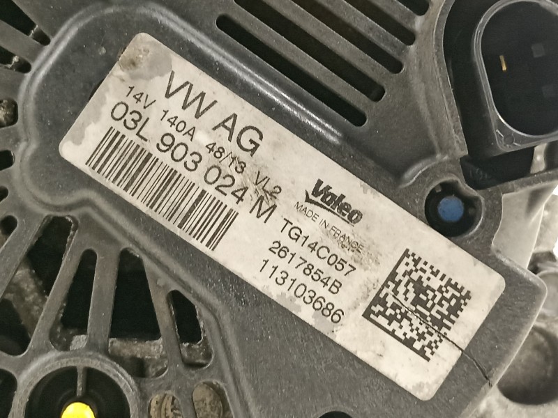 Recambio de alternador para volkswagen caddy ka/kb (2c) comfortline bluemotion referencia OEM IAM 03L903024M  