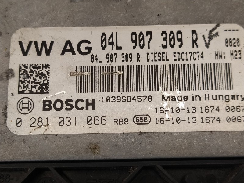 Recambio de centralita motor uce para skoda octavia combi (5e5) 2.0 tdi referencia OEM IAM 04L907309R 0281031056 
