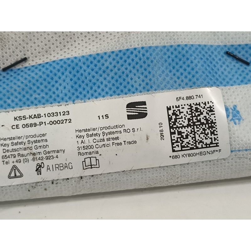 Recambio de airbag cortina delantero izquierdo para seat leon (5f1) cupra 290 referencia OEM IAM 5F4880741  