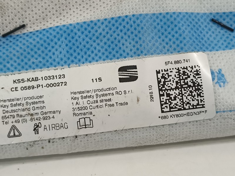Recambio de airbag cortina delantero izquierdo para seat leon (5f1) cupra 290 referencia OEM IAM 5F4880741  