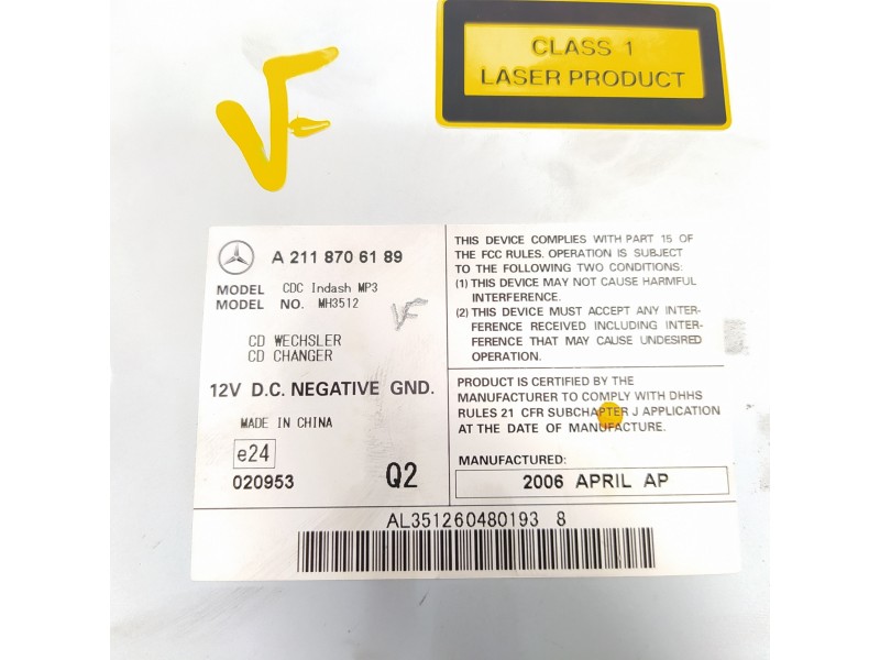 Recambio de sistema audio / radio cd para mercedes-benz clase cls (w219) 320 cdi (219.322) referencia OEM IAM A2118706189  