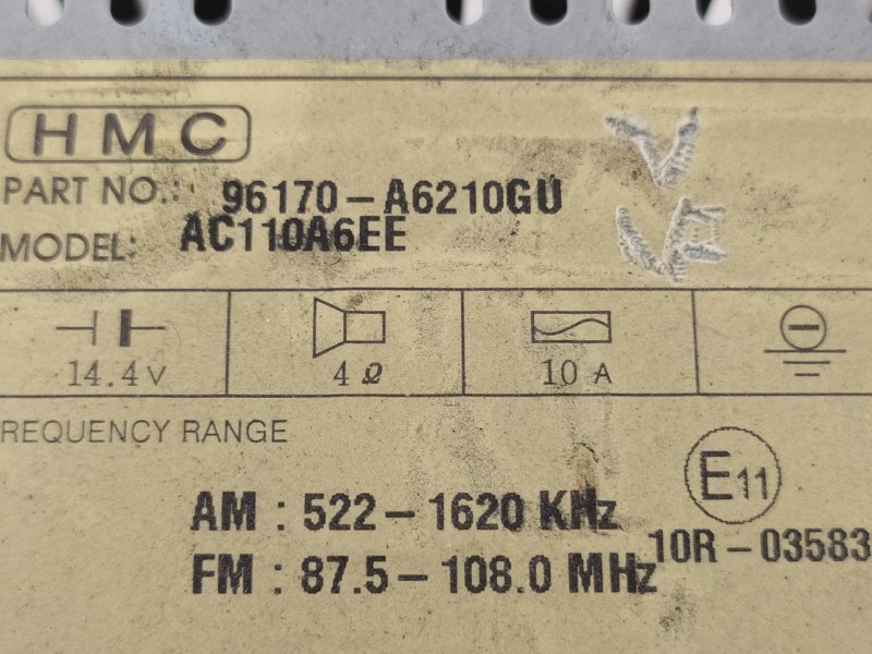 Recambio de sistema audio / radio cd para hyundai i30 (gd) style referencia OEM IAM 96170A6210GU  