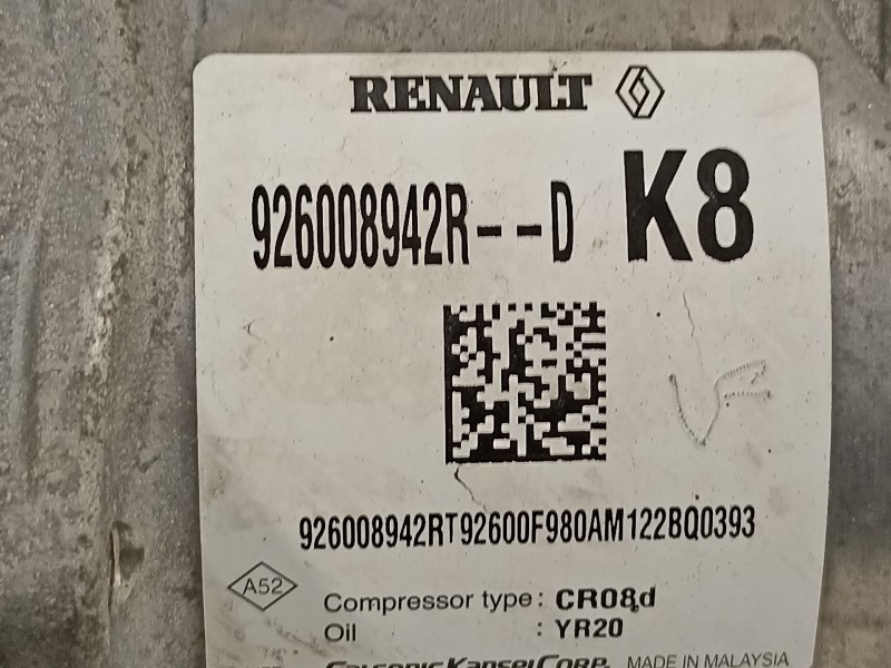 Recambio de compresor aire acondicionado para renault express rjk/fd0/ab6ua1ec2110 referencia OEM IAM 926008942R  