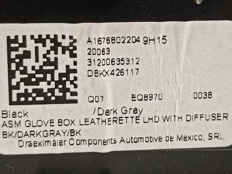 Recambio de guantera para mercedes-benz clase gle (bm 167)(09.2018) gle 350 de 4matic (167.117) referencia OEM IAM A1676802204  