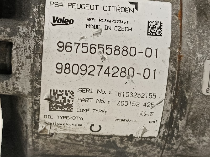 Recambio de compresor aire acondicionado para peugeot 308 sw active referencia OEM IAM 9809274280 9675655880 