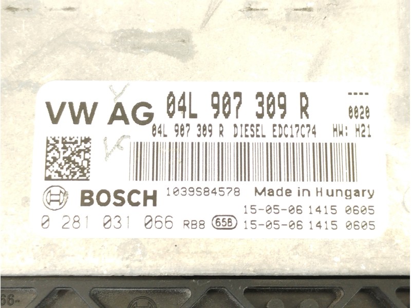Recambio de centralita motor uce para seat leon st (5f8) fr referencia OEM IAM 04L907309R 0281031066 