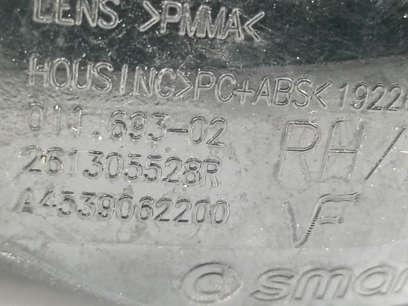 Recambio de piloto delantero derecho para smart forfour basis (66kw) (453.044) referencia OEM IAM 261305528R A4539062200 