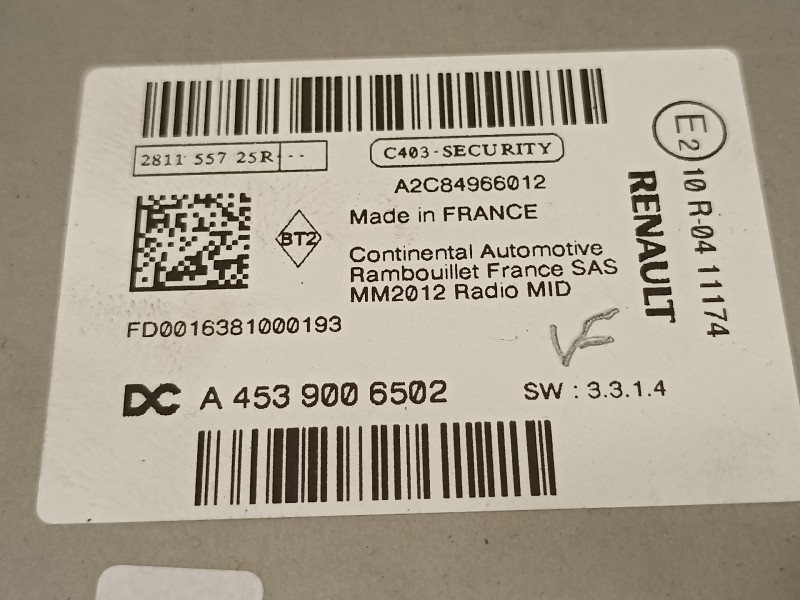 Recambio de sistema audio / radio cd para smart forfour basis (66kw) (453.044) referencia OEM IAM 281155725R  