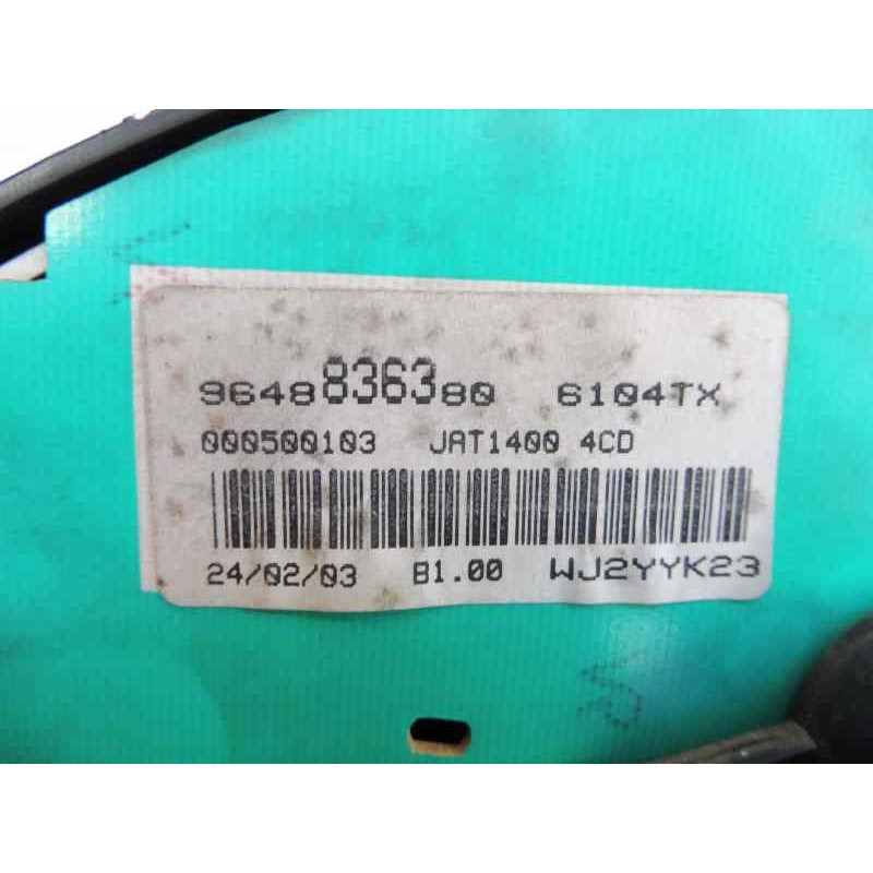 Recambio de cuadro instrumentos para citroën berlingo 2.0 hdi 600 furg. referencia OEM IAM 9648836380 WJ2YYHK23 000500103
