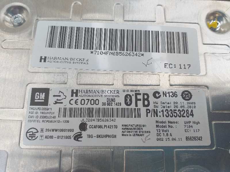 Recambio de modulo electronico para opel insignia berlina cosmo referencia OEM IAM 13353284  