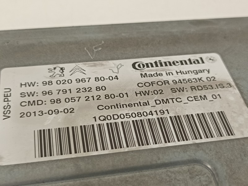 Recambio de modulo electronico para peugeot 407 st sport referencia OEM IAM 9802096780  