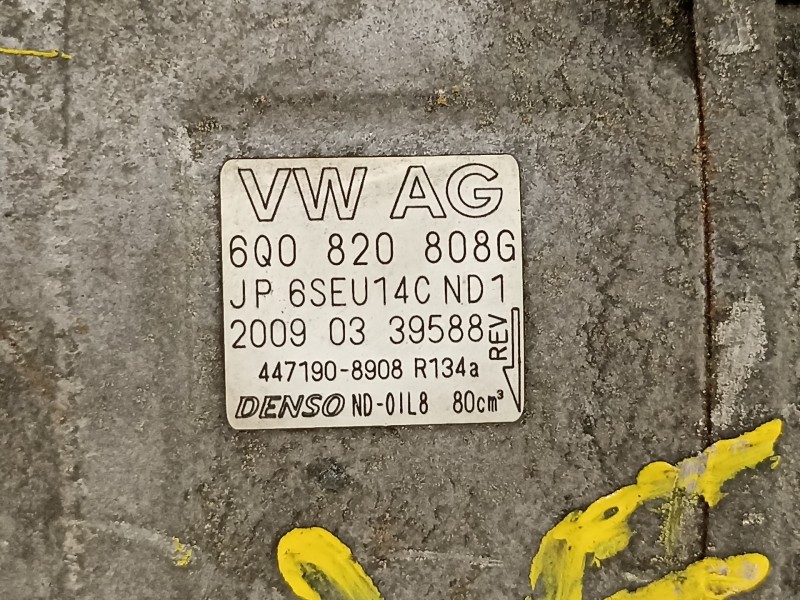 Recambio de compresor aire acondicionado para seat ibiza (6j5) ecomotive referencia OEM IAM 6Q0820808G  