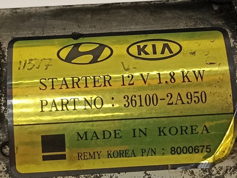 Recambio de motor arranque para kia carens ( ) basic referencia OEM IAM 361002A950  