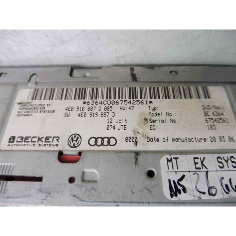 Recambio de sistema navegacion gps para audi a6 berlina (4f2) 3.0 tdi quattro (165kw) referencia OEM IAM 4E0910887Q 4E0919887D 