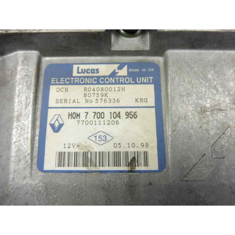 Recambio de centralita motor uce para renault kangoo (f/kc0) 1.9 diesel referencia OEM IAM 7700104956 7700111206 