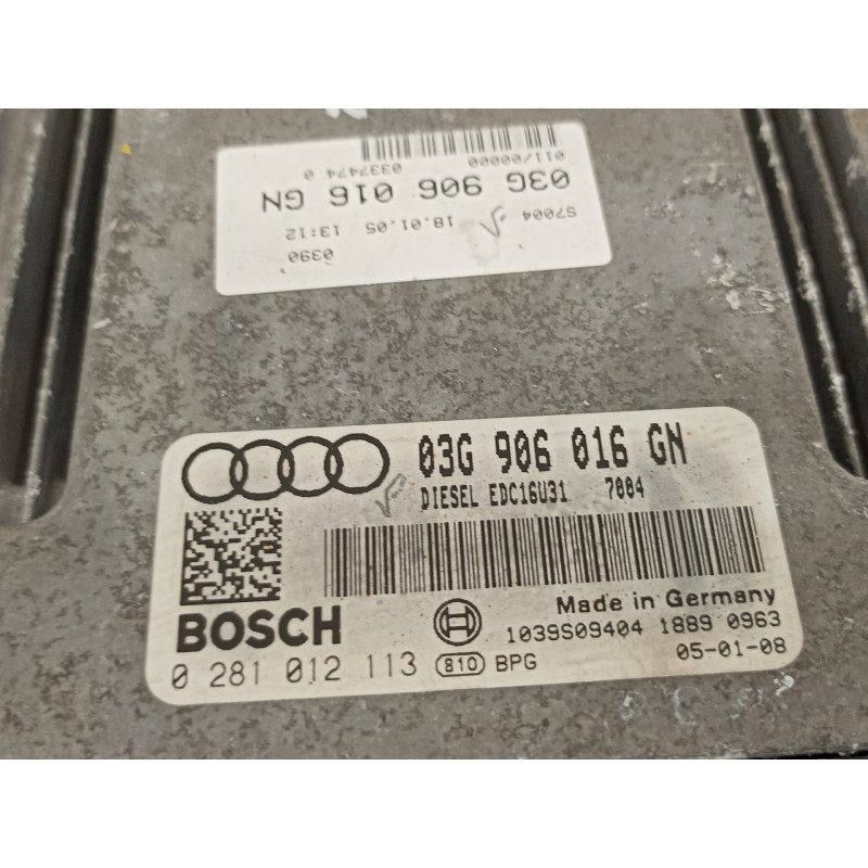 Recambio de centralita motor uce para audi a4 avant (8e) 2.0 tdi referencia OEM IAM 03G906016GN 0281012113 