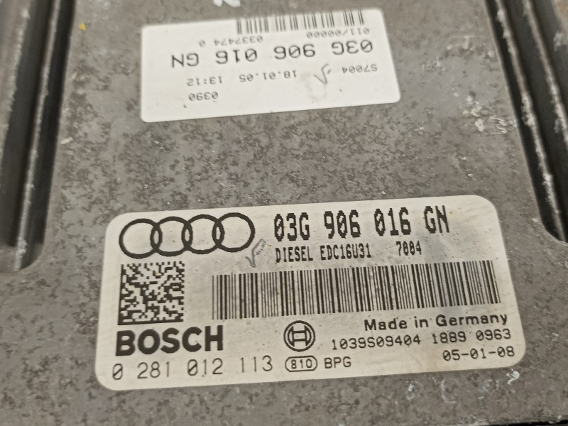 Recambio de centralita motor uce para audi a4 avant (8e) 2.0 tdi referencia OEM IAM 03G906016GN 0281012113 