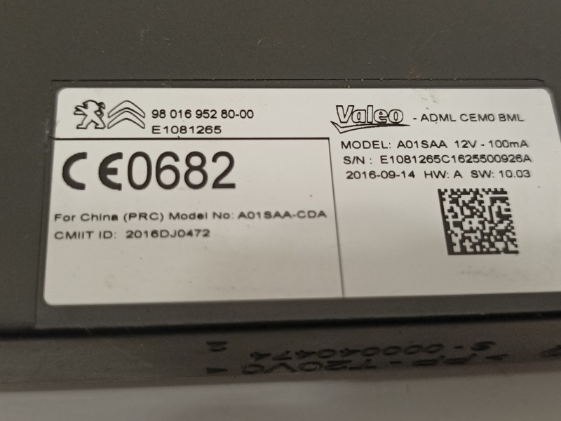 Recambio de modulo electronico para citroën c4 lim. shine referencia OEM IAM 9801695280  