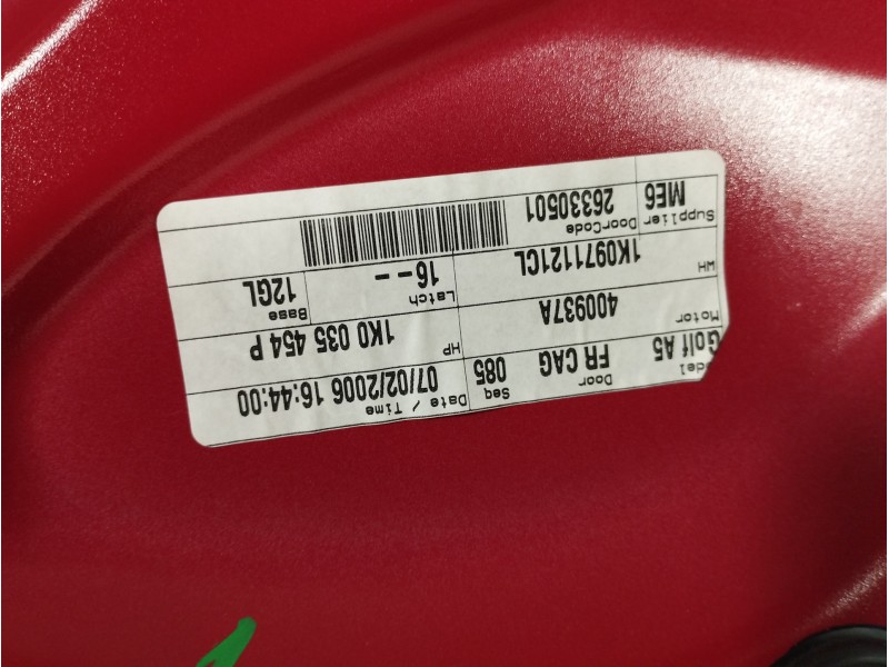 Recambio de puerta delantera derecha para volkswagen golf v berlina (1k1) highline referencia OEM IAM 1K0971121CL 1K0035454P 