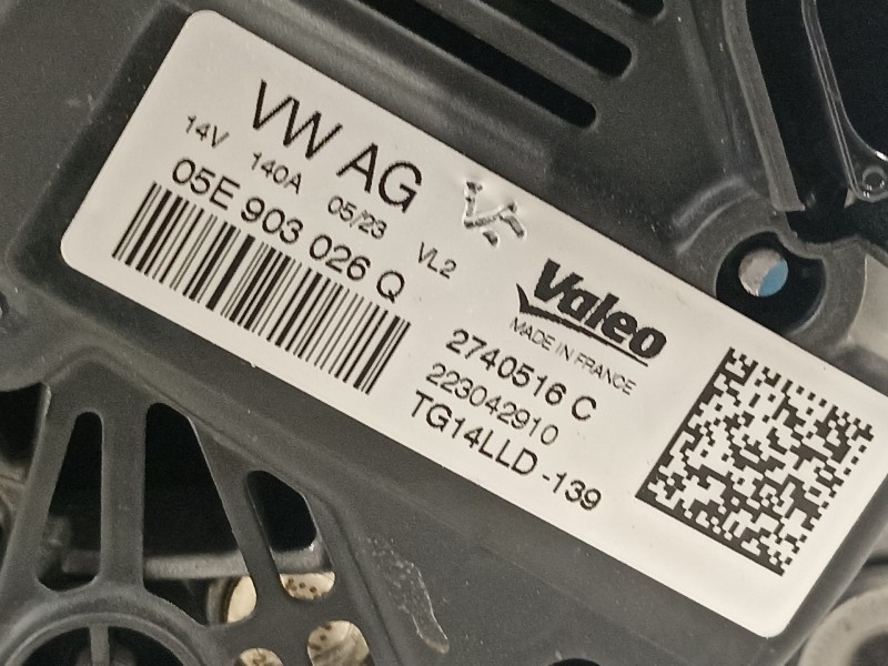 Recambio de alternador para seat arona xperience referencia OEM IAM 05E903026Q  