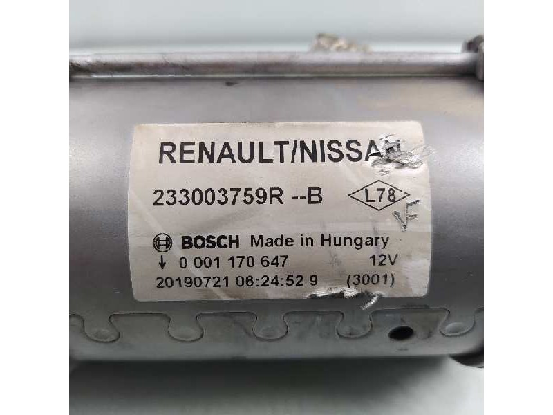 Recambio de motor arranque para dacia duster ii prestige referencia OEM IAM 233003759R 0001170647 