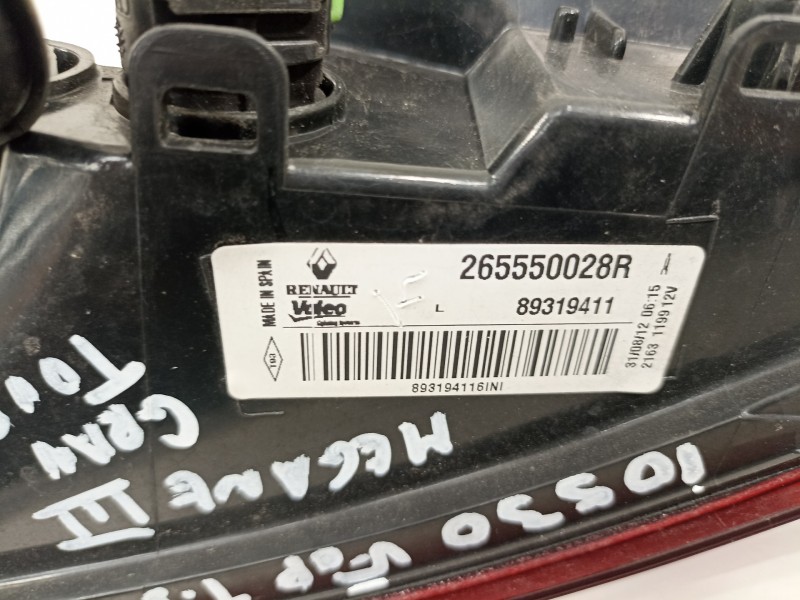 Recambio de piloto trasero izquierdo para renault megane iii sport tourer dynamique referencia OEM IAM 265550028R  