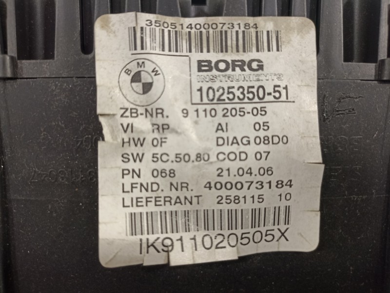 Recambio de cuadro instrumentos para bmw serie 3 berlina (e90) 320d referencia OEM IAM 911020505 1K911020505 