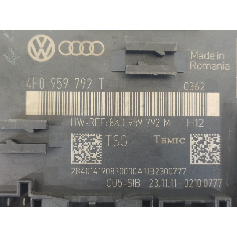 Recambio de modulo confort para audi q7 (4l) 3.0 tdi v6 advance clean diesel quattro (180kw) referencia OEM IAM 4F0959792T 8K095