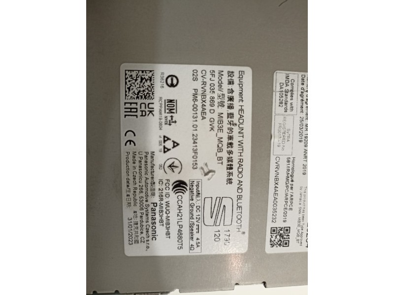 Recambio de pantalla multifuncion para seat arona xperience referencia OEM IAM 5FJ035869D  