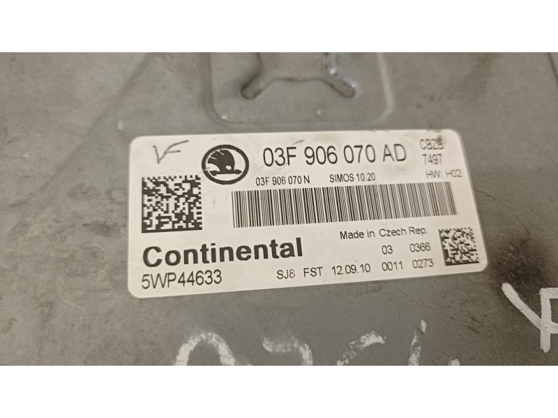 Recambio de centralita motor uce para skoda fabia (5j2 ) 1.2 tsi referencia OEM IAM 03F906070AD 5WP44633 