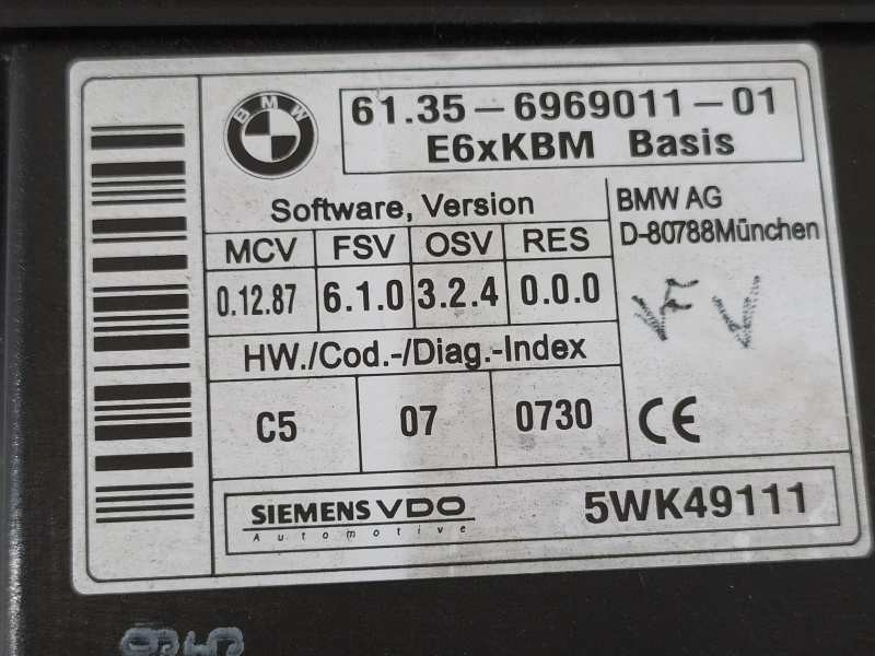 Recambio de modulo electronico para bmw serie 5 berlina (e60) 530d referencia OEM IAM 61356969011 5WK49111 