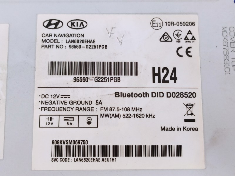 Recambio de sistema navegacion gps para hyundai ioniq elektro referencia OEM IAM 96550G2251PGB  