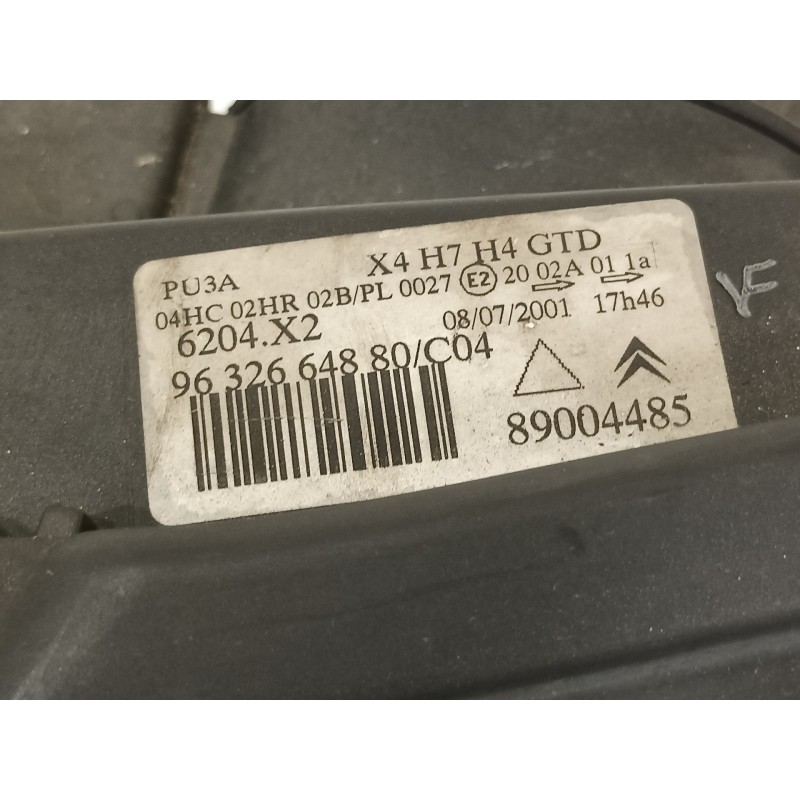 Recambio de faro izquierdo para citroën c5 berlina 2.0 hdi 90 sx/sx automático referencia OEM IAM 9632664880  