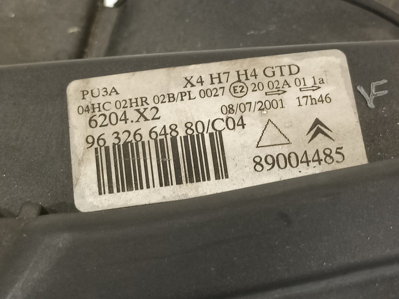 Recambio de faro izquierdo para citroën c5 berlina 2.0 hdi 90 sx/sx automático referencia OEM IAM 9632664880  