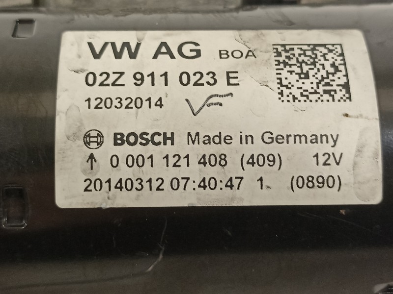 Recambio de motor arranque para volkswagen scirocco (137) 1.4 tsi (90kw) referencia OEM IAM 02Z911023E  