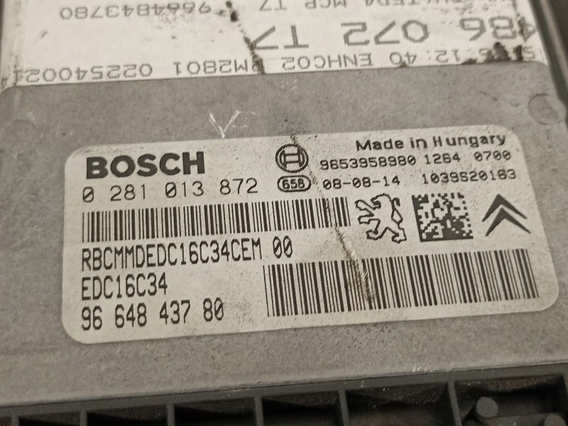 Recambio de centralita motor uce para peugeot 308 sw sport referencia OEM IAM 9664843780 0281013872 9653958980